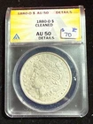 1880 O MORGAN DOLLAR ANACS AU 50 DETAILS CLEANED