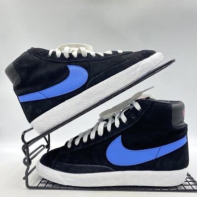 NIKE BLAZER MID 77 SCHWARZ SNEAKER GRÖßE UK 4 WILDLEDER BLAU HIGH TOP GYM 539930-005