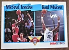 1991-92 Hoops HOF MICHAEL JORDAN/HOF KARL MALONE SCORING LEADERS Card #306 NM/MT