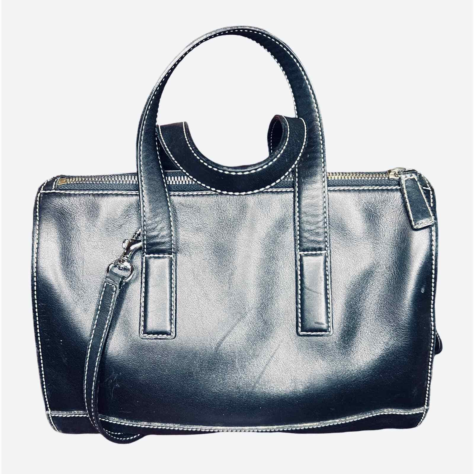 Coach Black Leather Duffle/Crossbody Bag Gem