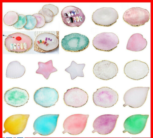 Nail Art Tool Resin Agate Palette Gel Painting Mixing Jewelry Display Plate Dish - Picture 1 of 30