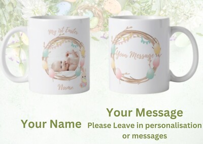 Personalisierte Tasse Mein 1. Ostertag mit Foto und Namen Frohe Ostern Babyfoto