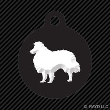 Shetland Sheepdog Keychain Round with Tab dog engraved many colors canine pet