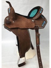 Western Barrel Racing Horse Saddle Premium Leather with tack set 10'' to 18' in