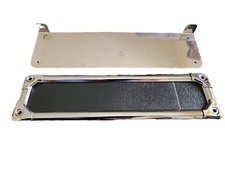 KIT PORTA TARGA IN ACCIAIO  CON CORNICE  CROMATA ANTERIORE  FIAT 500 EPOCA