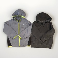 Fall outerwear lot 2 Pc neutral gray jacket hoodie solid long sleeve Boys XS 4-5