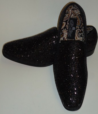 mens black sparkly loafers