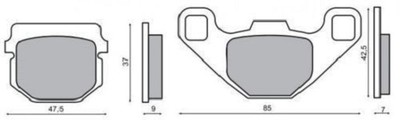 Paar Bremsbeläge HINTEN E-TON ATV RXL 90 Viper 90 2006 RMS 225100040
