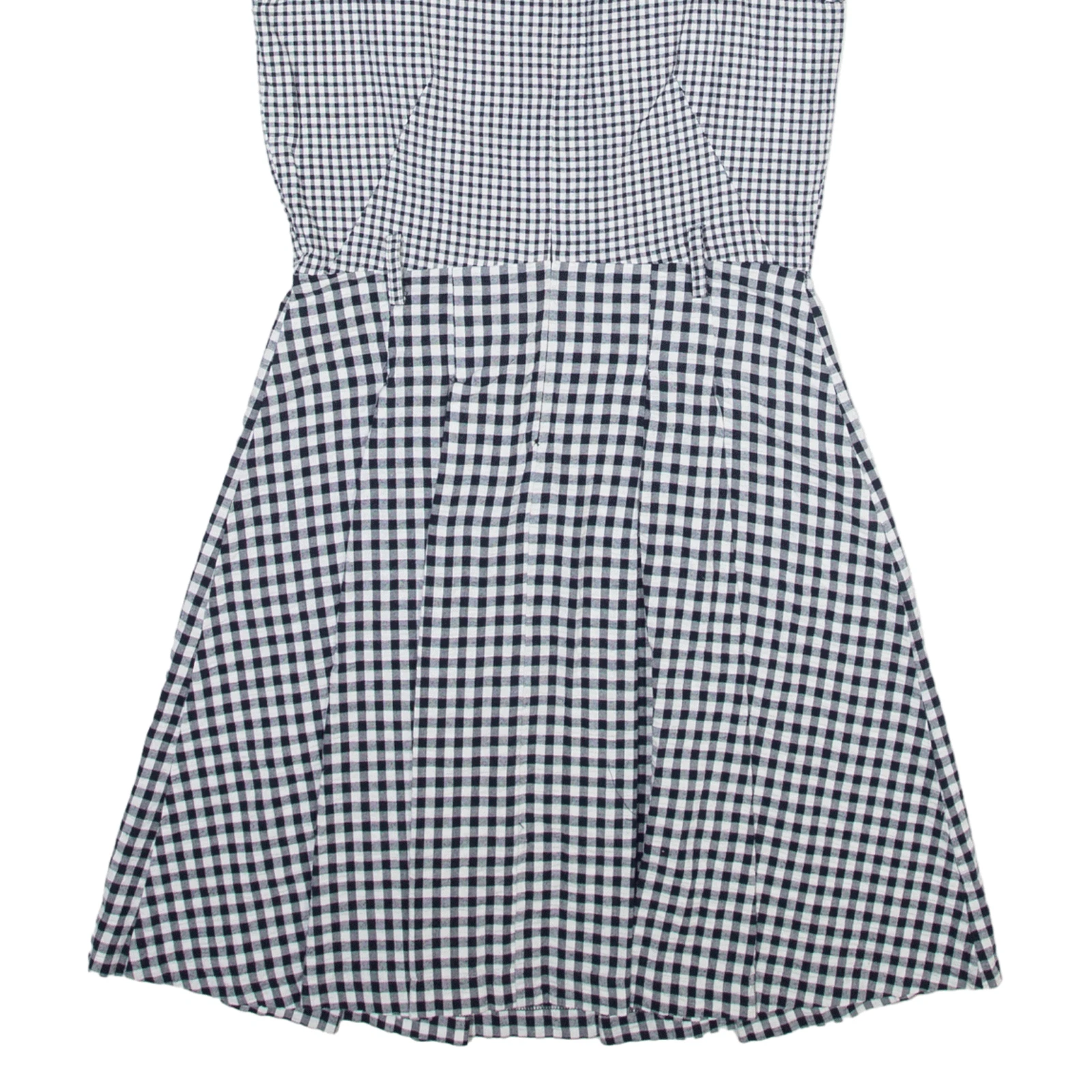 Abito MICHAEL KORS aderente e svasato bianco Gingham senza maniche corto donna UK 8