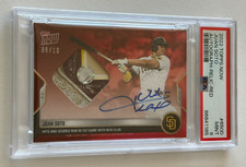 2022 Topps Now 650 JUAN SOTO Signed ON CARD AUTO Game Used Base RED Relic  PSA 9
