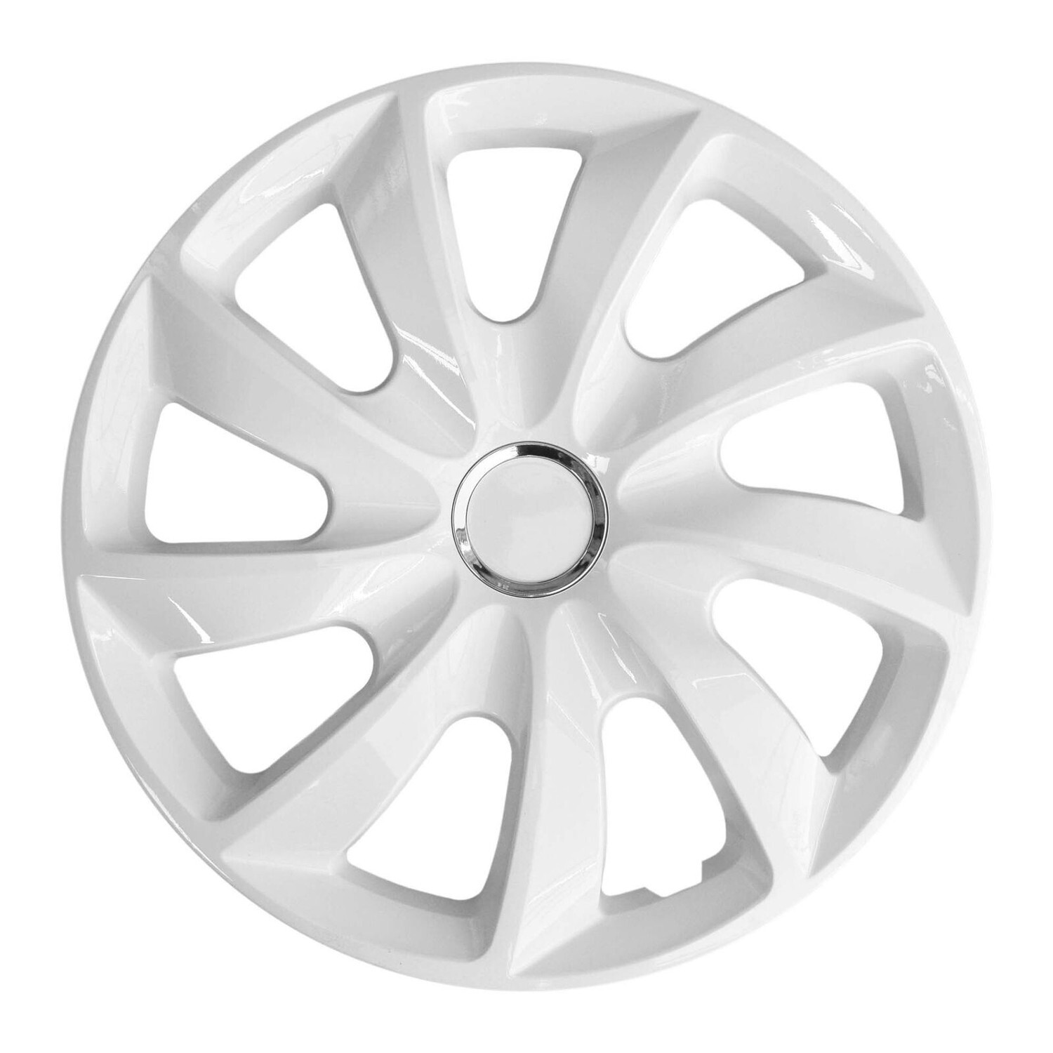 Enjoliveurs 13 pouces NRM Stig voiture universels lot de 4 en ABS blanc