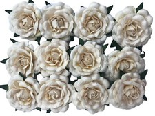 Ivory Paper Roses 1 1/2", Paper Flowers, Flower Crown DIY, Package of 12