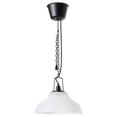 IKEA Sunnano Pendant Lamp White/black Steel/glass for sale online