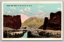 Castle Gate, Utah On Line of D.R.G.R.R. Postcard