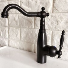 Black Oil Rubbed Bronze Bathroom Kitchen Bar Sink Swivel Mixer Tap Faucet ynf374