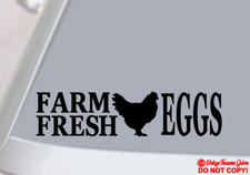 FARM FRESH EGGS Vinyl Decal Sticker Window Wall Bumper Chicken Farmers Market