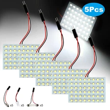 5PCS 48 SMD COB White Panel LED T10 Car Interior Panel Light 12V Dome Lamp Bulbs