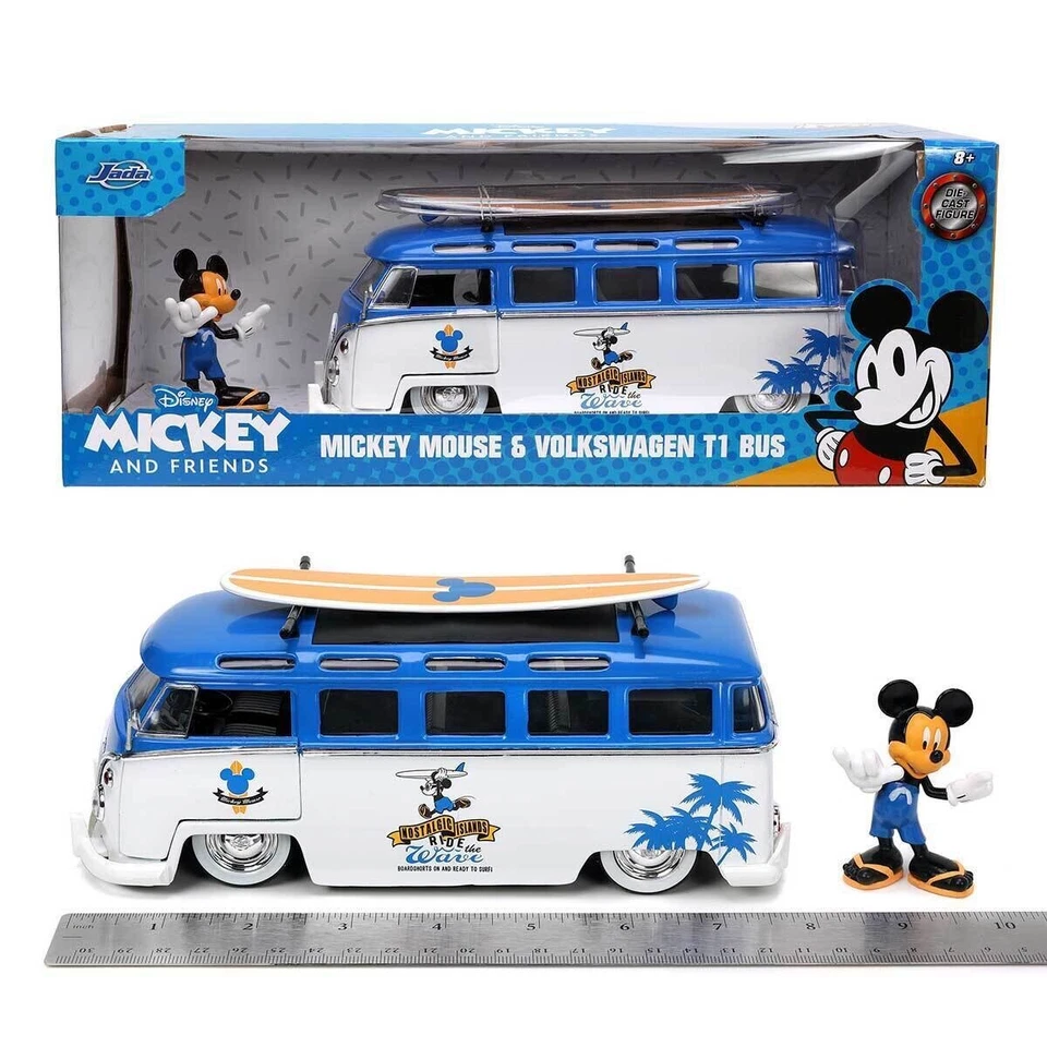JADA 1:24 Микки Маус VW Volkswagen T1 автобус Hollywood ездит литой 2022 новый - Изображение 2 из 3
