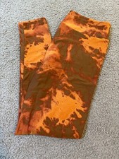 NEW OS LuLaRoe Orange Leggings Solid Fade Stripes Aztec Geometric One Size 496