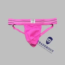 Gym Men pink old school 2" waistband jock straps jockstrap underwear size XL 2XL