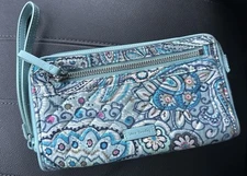 Vera Bradley Paisley Teal Wristlet Wallet