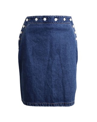 Msgm Bleistiftrock mit Knöpfen aus Baumwolle Denim Damen Blau Größe 42