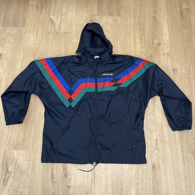 Adidas Arsenal Germany 1990 Vintage Hooded Waterproof Rain Jacket Packable XXL