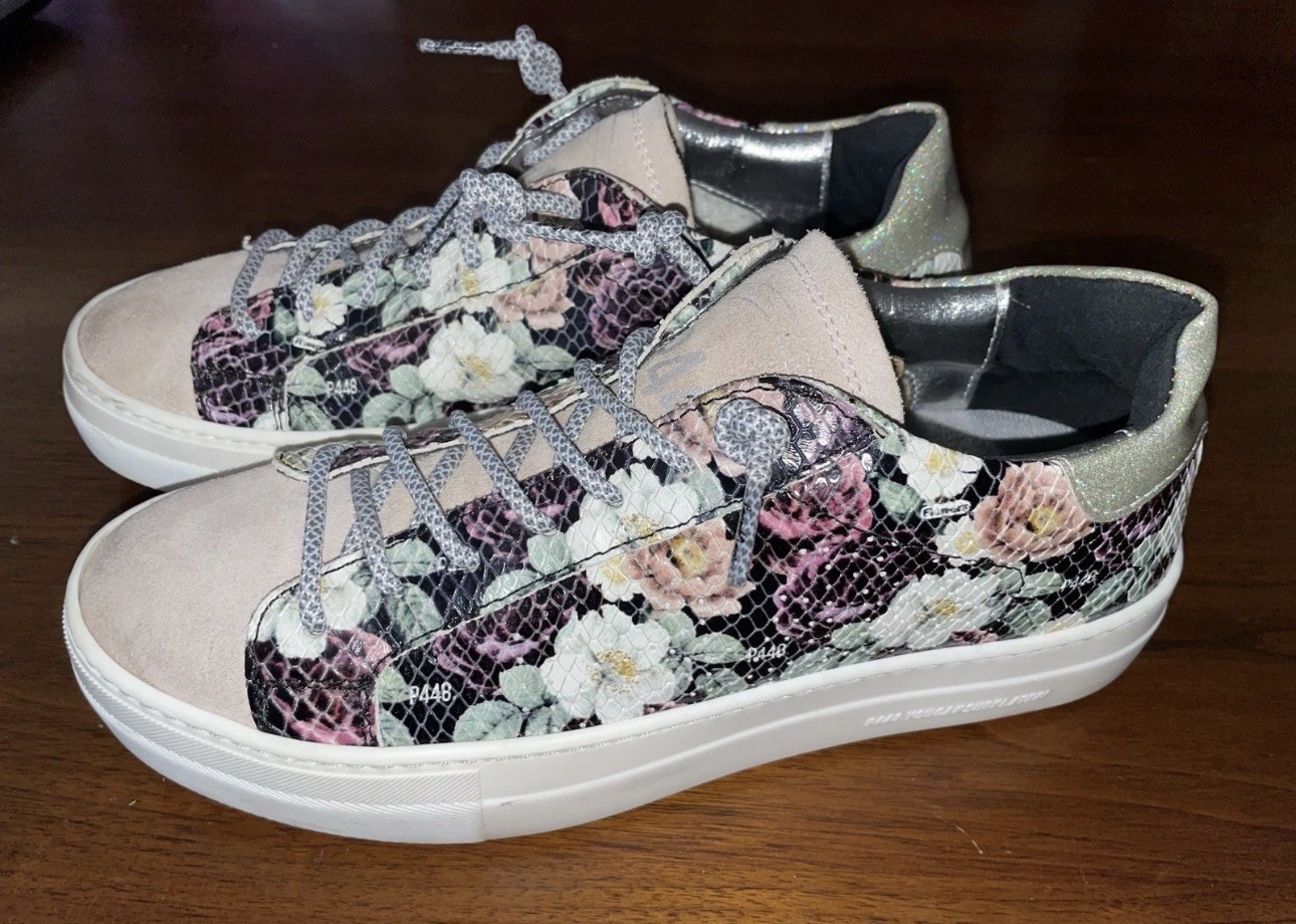 P448 Floral Python-Embossed Platform sneakers (Wo… - image 1