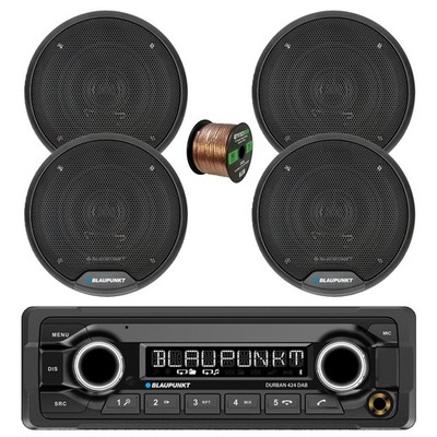 Blaupunkt DURBAN 424 Bluetooth DAB+ Stereo Reciever, 4x 5'' 40W Speakers w/Wire