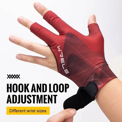 Linke Hand offen Drei Finger Handschuh Spandex Snooker Billard Queue Handschuhe Pool FT