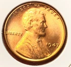 1947-P Lincoln Wheat Cent Penny GEM RED BU From an Original Bank Roll