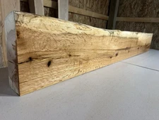 Rustic Figured Oak Wood Fireplace Mantel/Live Edge Oak/Rustic Oak Mantlepiece