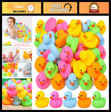 50 Mini Rubber Ducks Bath Toys - Colorful Duckies for Party Favors, Pool Games,