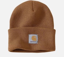 Carhartt Brown Fold Cuff Beanie Hat Men's One Size