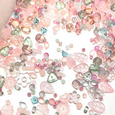 1.7OZ Glass beads lot jewelry making mix variety bead supplies Read Description