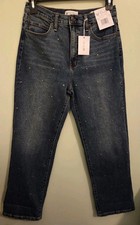 Jessica Simpson Women's SIZE 4 Zinnia Studded Wide Leg Boyfriend Jeans 10726