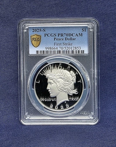 2025-S PEACE DOLLAR 1OZ. SILVER PROOF PCGS PR70 FIRST STRIKE