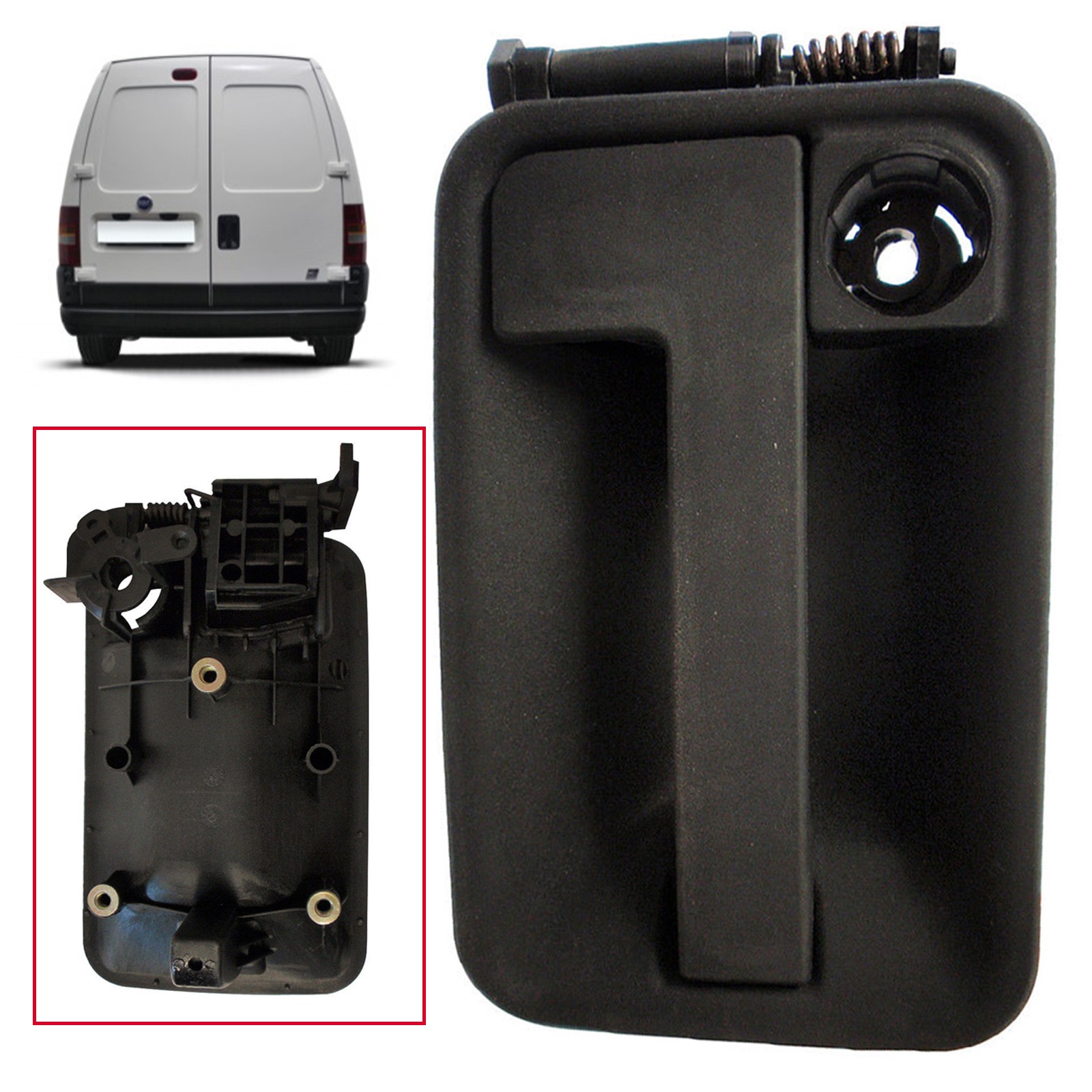 Poignée de porte battante arrière pour Jumpy Expert Scudo 9101G9 noir abs
