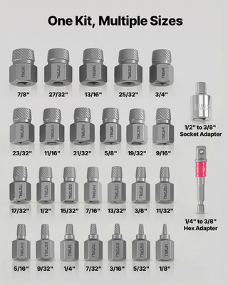 #ad VEVOR Screw Extractor Set 27 Pieces Hex Head Multi Spline Easy Out Bolt Extract $36.06