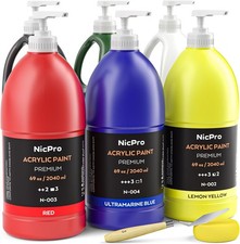 Acrylfarben Set 6 Farben 2040 ml Gro&szlig;, Ungiftig, f&uuml;r Hol