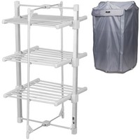 GlamHaus Electric Heated Clothes Airer Dryer Indoor Foldable Horse Rack 3 Tier 