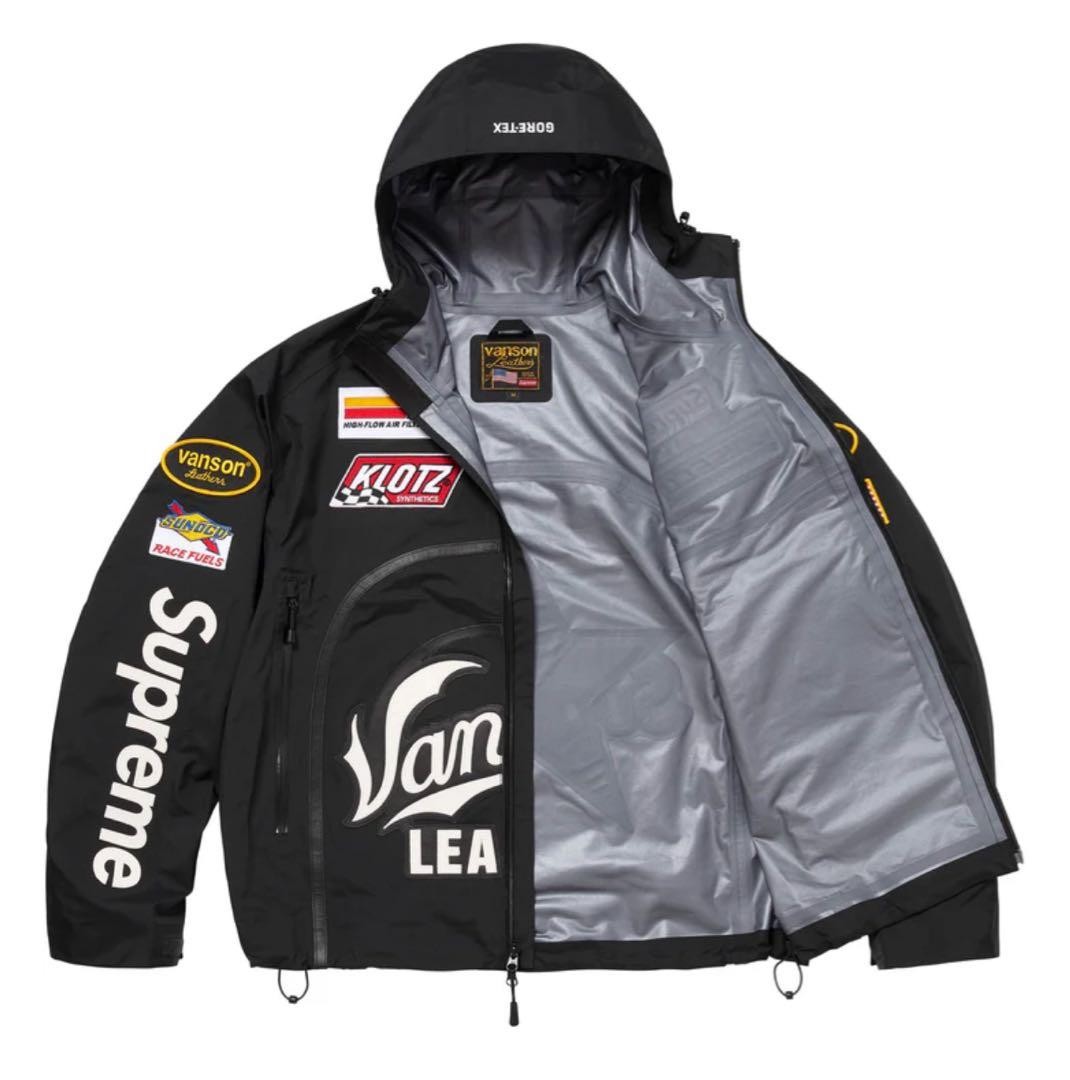 Supreme Vanson Leathers GORE-TEX Shell Jacket M Black White