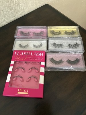 Lot of 8 Pairs False Eyelashes New Sealed Mixed Styles LWYA Flash Lash Flirt