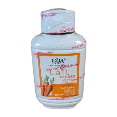 Fair and White Carrot Moisturizing Lotion, Lait Carotte 17 FL oz
