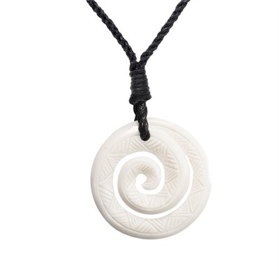 81stgeneration Hand Geschnitzte Knochen Maori Koru Spiralförmige Halskette