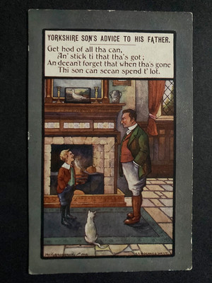 Der Rat eines Yorkshire Sohnes an seinen Vater Vintage Postkarte A30