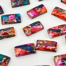 SPINY PURPLE DALIHA COPPER TURQUOISE CABOCHON RECTANGLE SHAPE LOOSE GEMSTONE