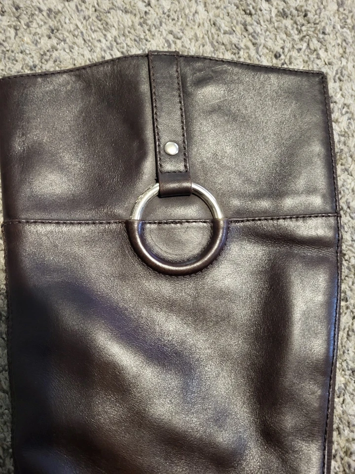 Alfani Briaa Dark Brown Ladies Leather Riding Boots 7 1/2 Great Condition! - Image 3 of 4