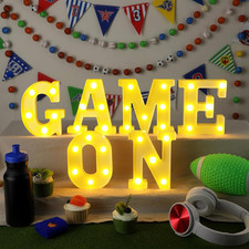 6 Pcs Football Birthday Party Decorations Game on Letters Light up Sign Sports T