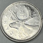 Silver 1953 Canada 25 Cents Quarter . Clear Vivid Coin|